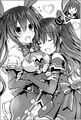 K-Sha (as Uni) hugging Noire (Dengeki Nep no Kai Vol.64)